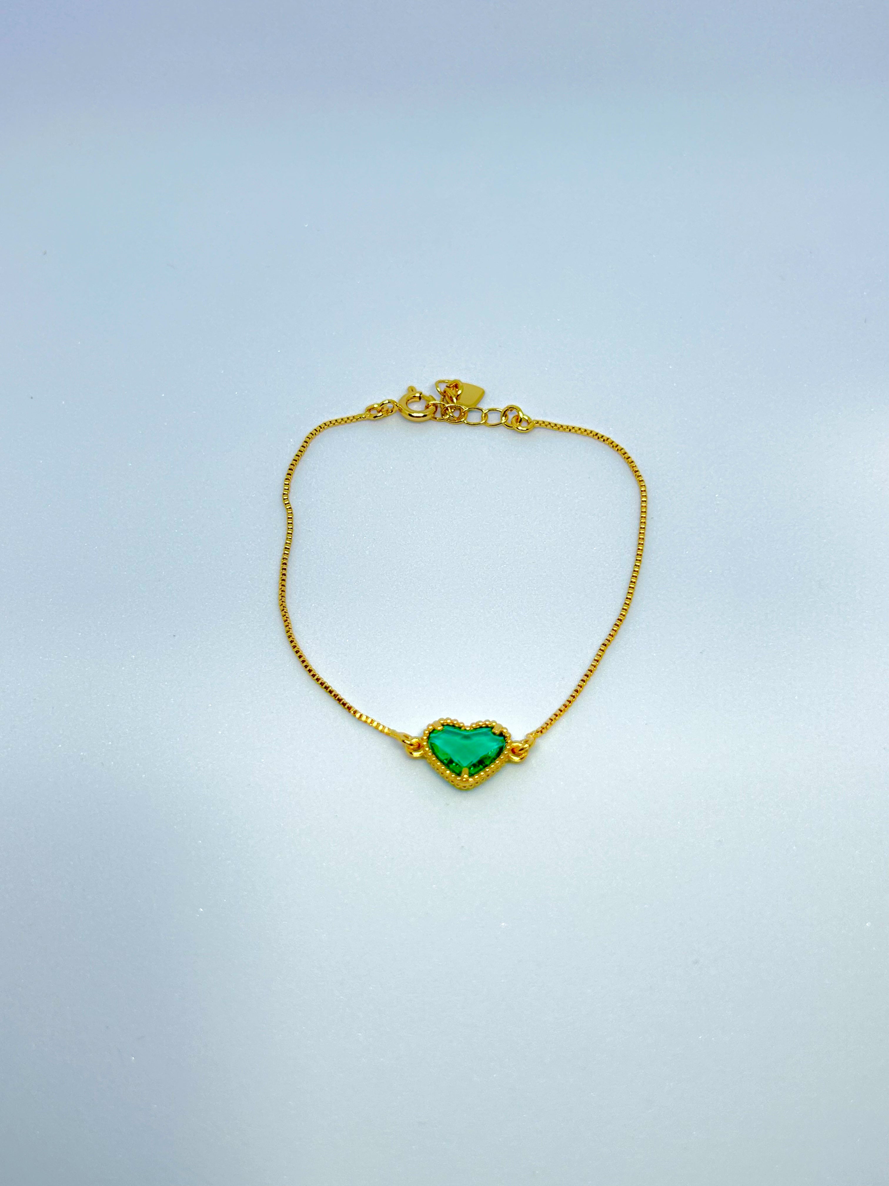 Pulseira Coração de Cristal Banhada a Ouro 18k – Vittani