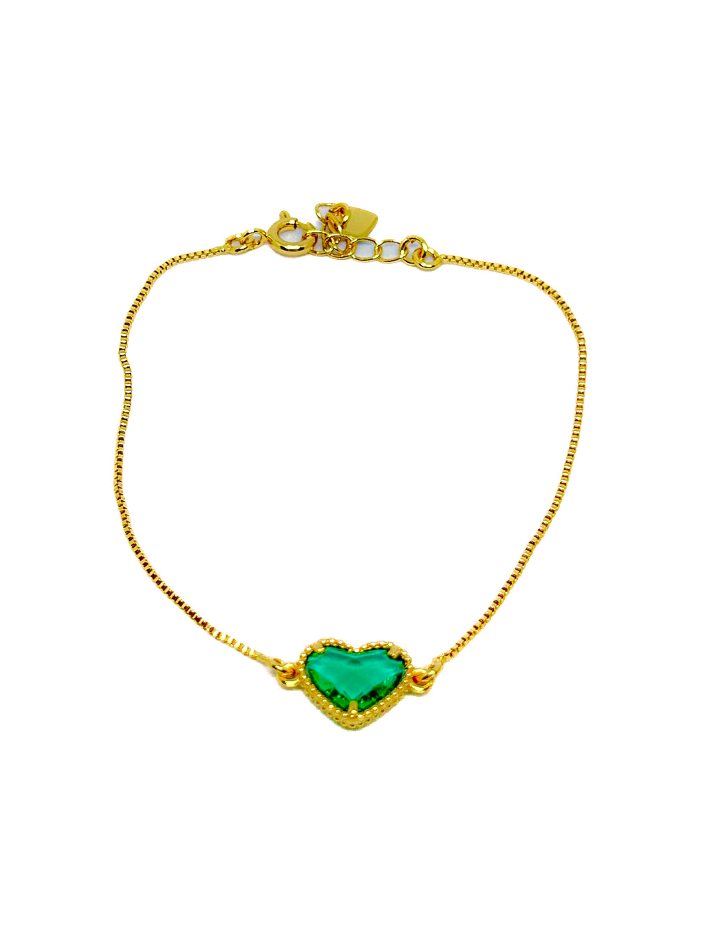 Pulseira Coração de Cristal Banhada a Ouro 18k – Vittani